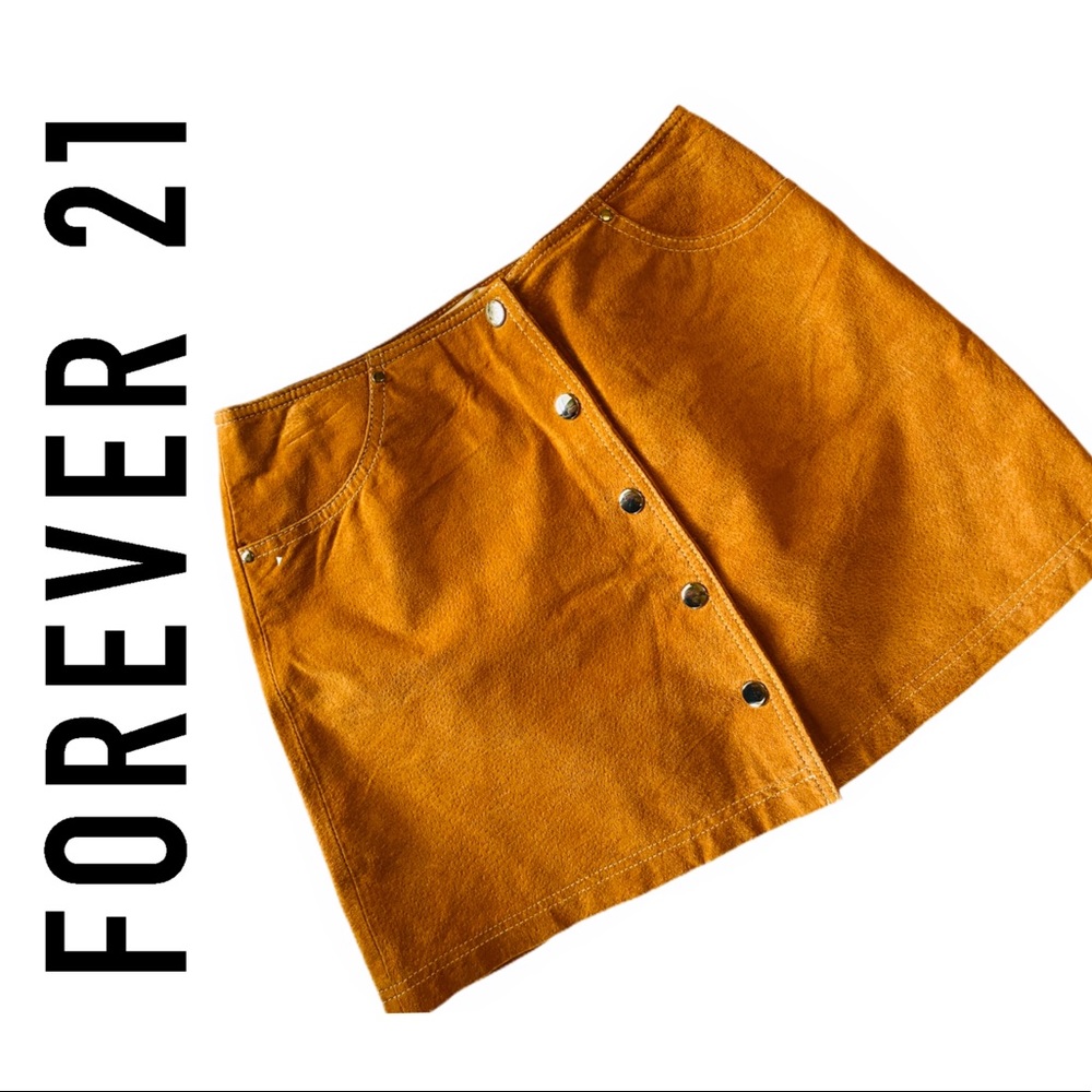 Forever 21 Camel Button Skirt